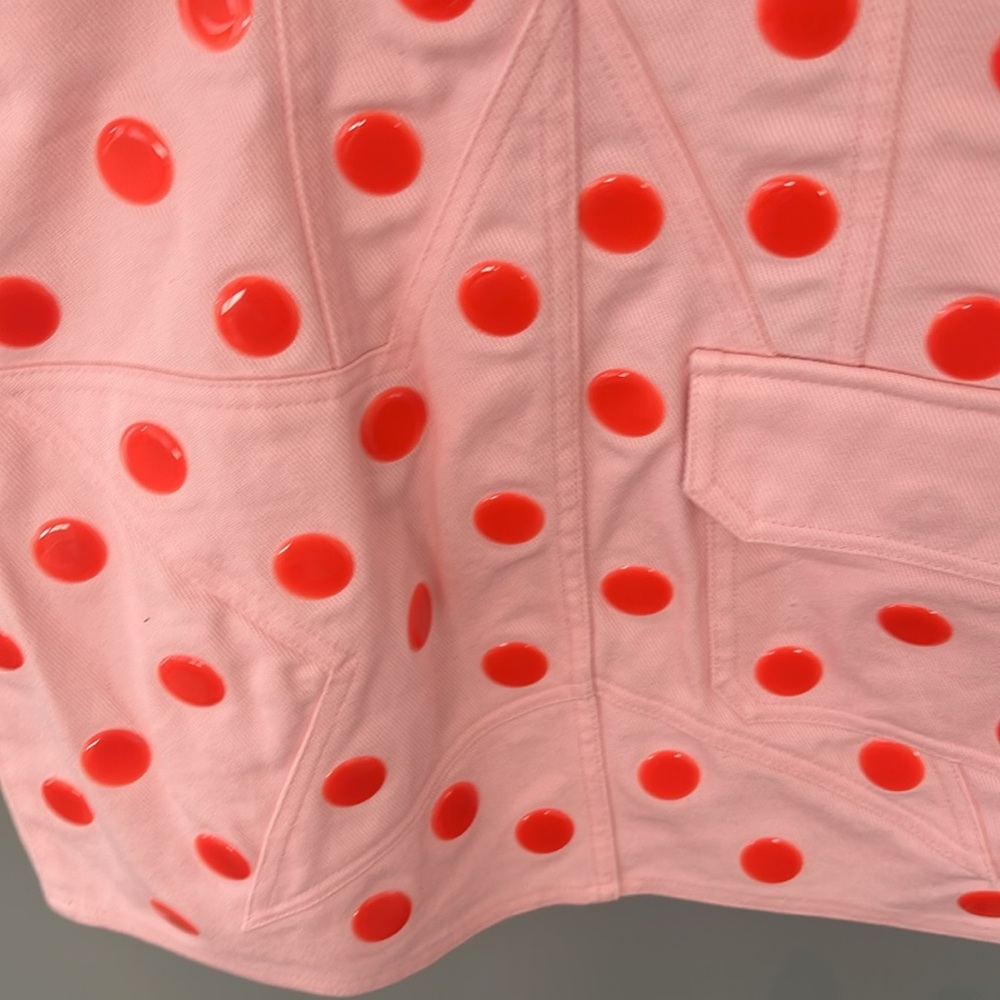 Area Star Pink Polka Dot Denim Dress - Picture 7 of 8